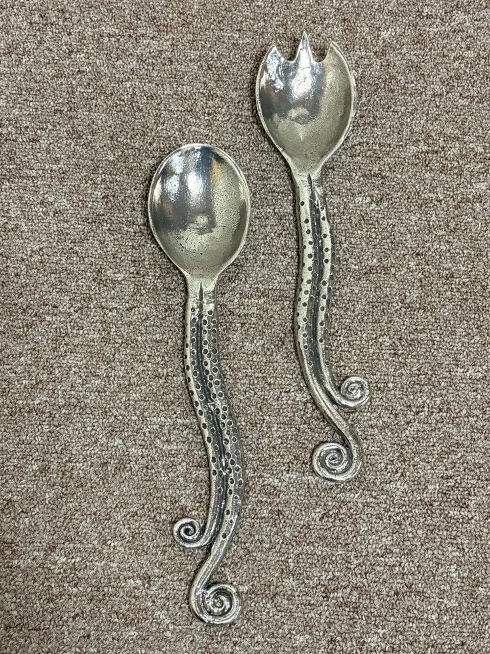 Patrick Meyer Pewter Tentacle Salad Serving Set